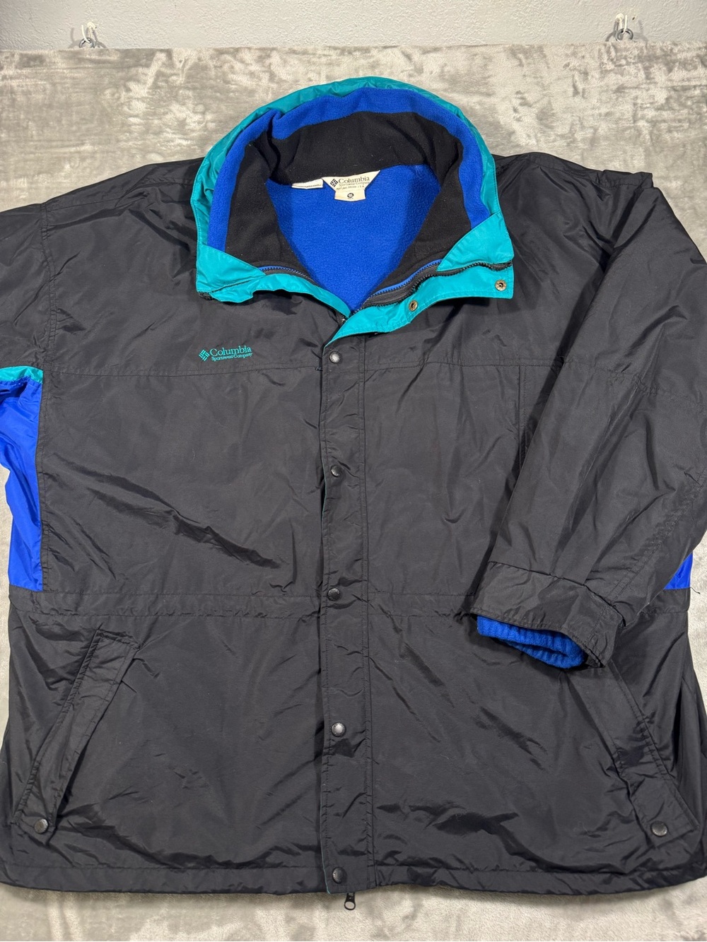 Columbia Jacket 4XL Black 3 in 1 Longs Peak Hooded 90s Winter Snow Ski